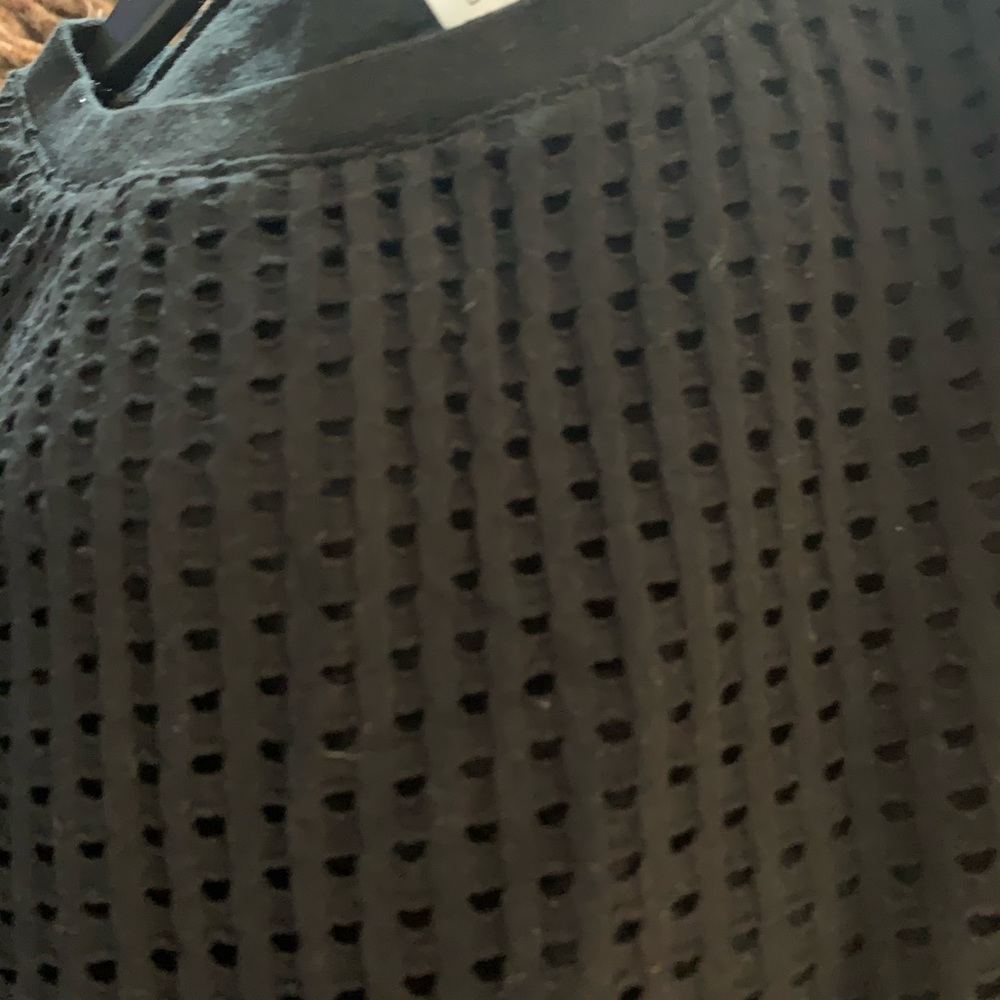 Fabletics black waffle stretch mini dress